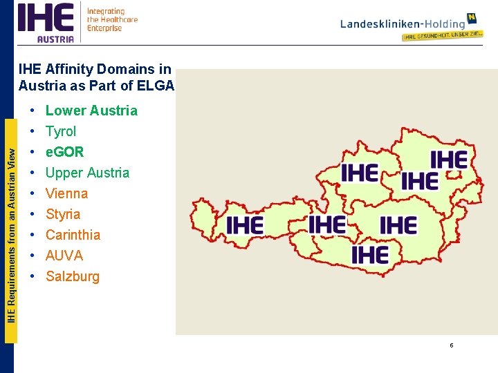 IHE Requirements from an Austrian View IHE Affinity Domains in Austria as Part of