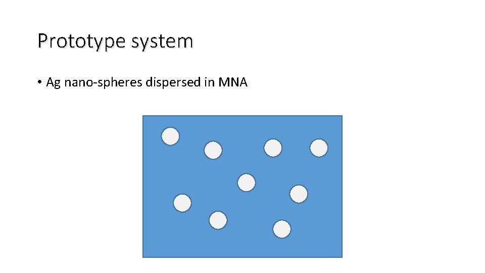 Prototype system • Ag nano-spheres dispersed in MNA 