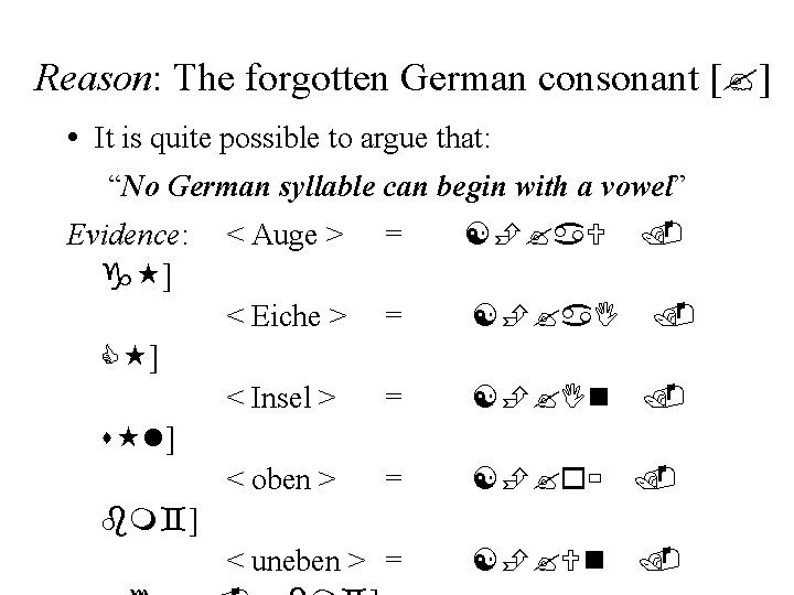 Reason: The forgotten German consonant [? ] • It is quite possible to argue