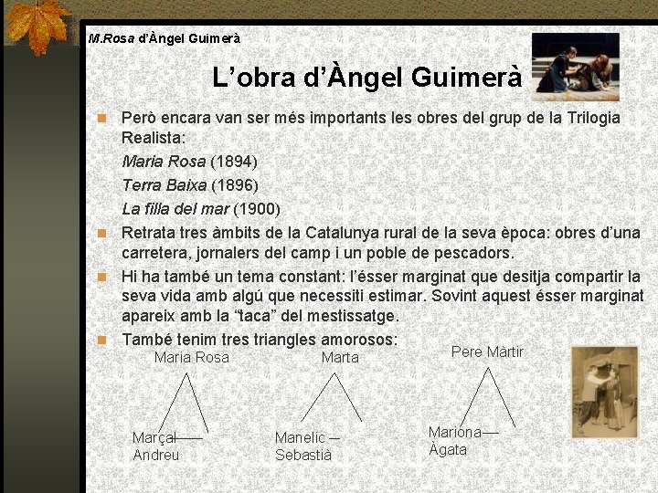 M. Rosa d’Àngel Guimerà L’obra d’Àngel Guimerà Però encara van ser més importants les