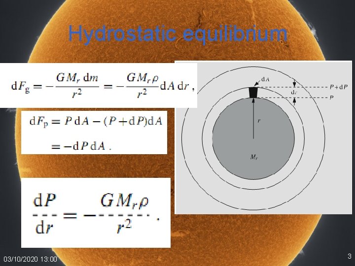 Hydrostatic equilibrium 03/10/2020 13: 00 3 