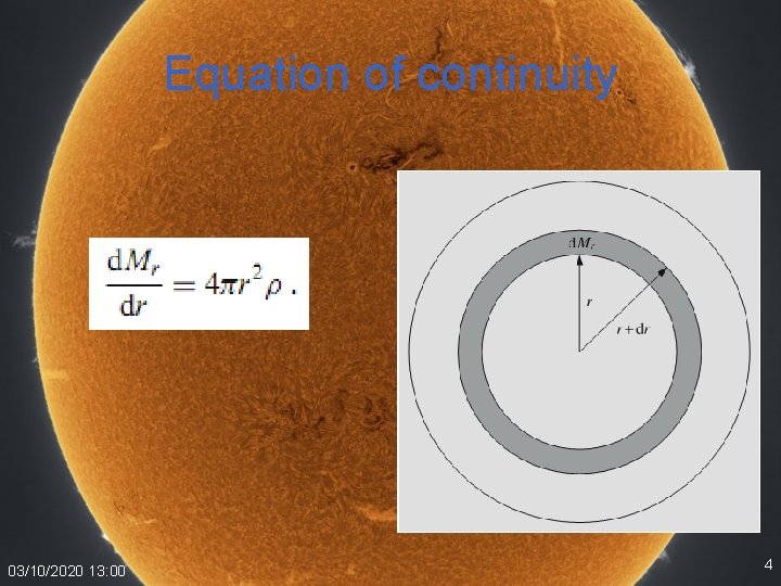 Equation of continuity 03/10/2020 13: 00 4 