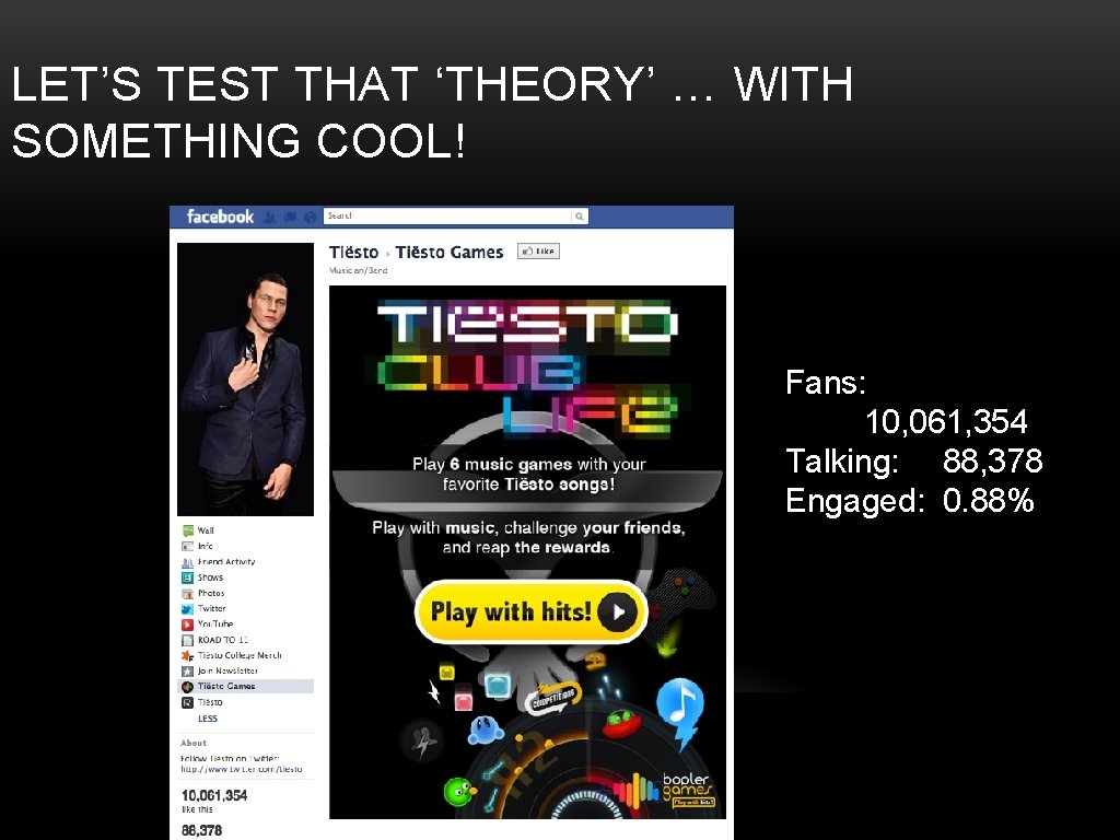 LET’S TEST THAT ‘THEORY’ … WITH SOMETHING COOL! Fans: 10, 061, 354 Talking: 88,
