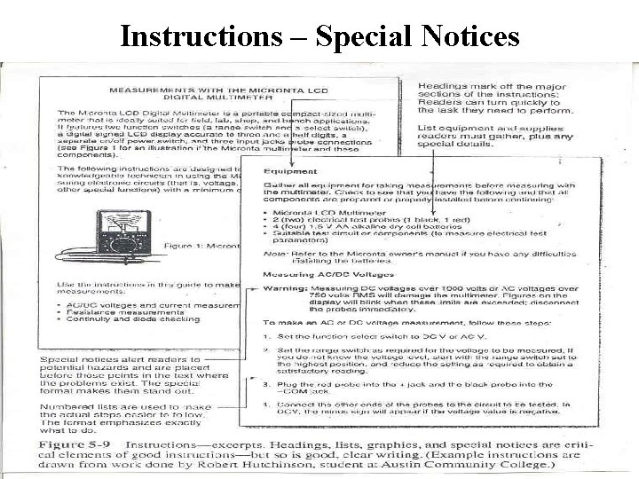 Instructions – Special Notices 