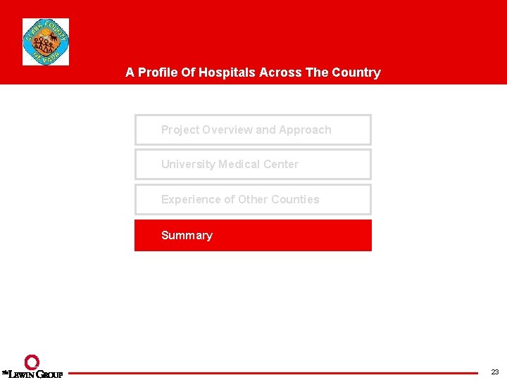 A Profile Of Hospitals Across The Country Project Overview and Approach University Medical Center