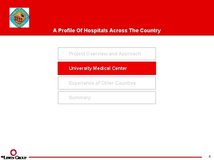 A Profile Of Hospitals Across The Country Project Overview and Approach University Medical Center