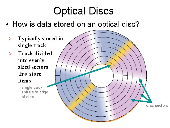 Optical Discs • How is data stored on an optical disc? Ø Ø Typically Optical Discs • How is data stored on an optical disc? Ø Ø Typically