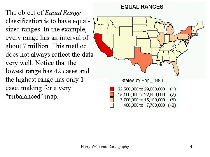 The object of Equal Range classification is to have equalsized ranges. In the example,