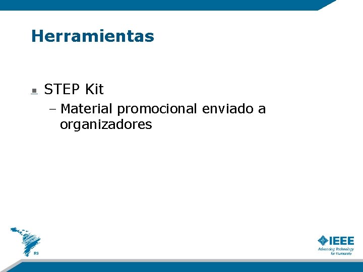 Herramientas STEP Kit – Material promocional enviado a organizadores 