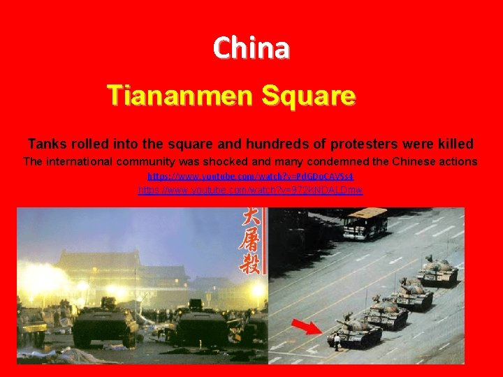 China Tiananmen Square 98 Tanks rolled into the square and hundreds of protesters were
