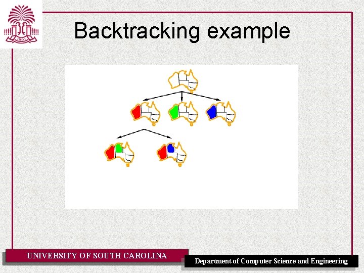 Backtracking example UNIVERSITY OF SOUTH CAROLINA Department of Computer Science and Engineering 