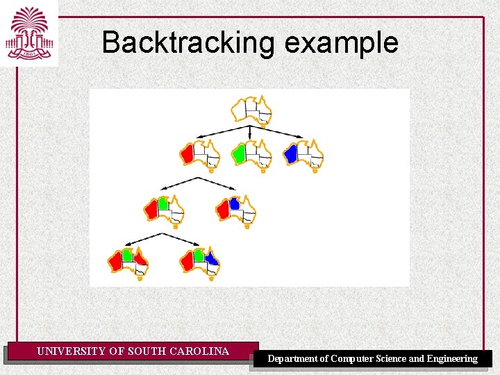 Backtracking example UNIVERSITY OF SOUTH CAROLINA Department of Computer Science and Engineering 