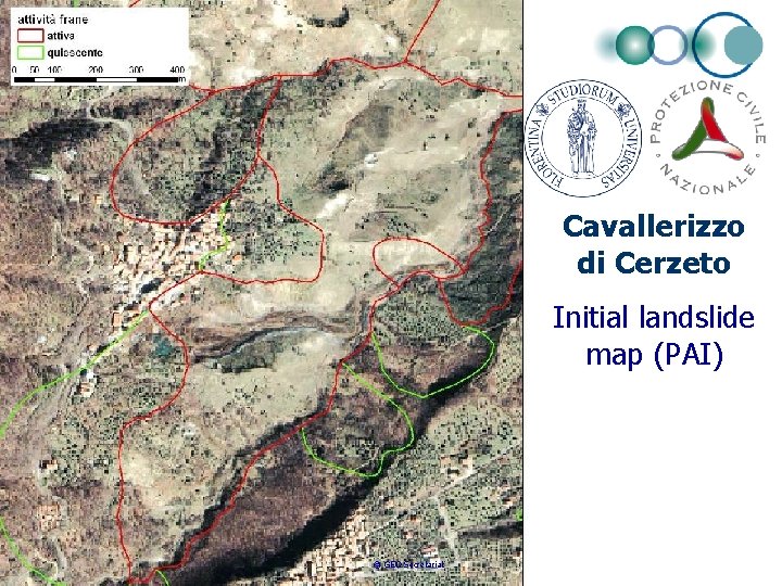 Cavallerizzo di Cerzeto Initial landslide map (PAI) © GEO Secretariat 