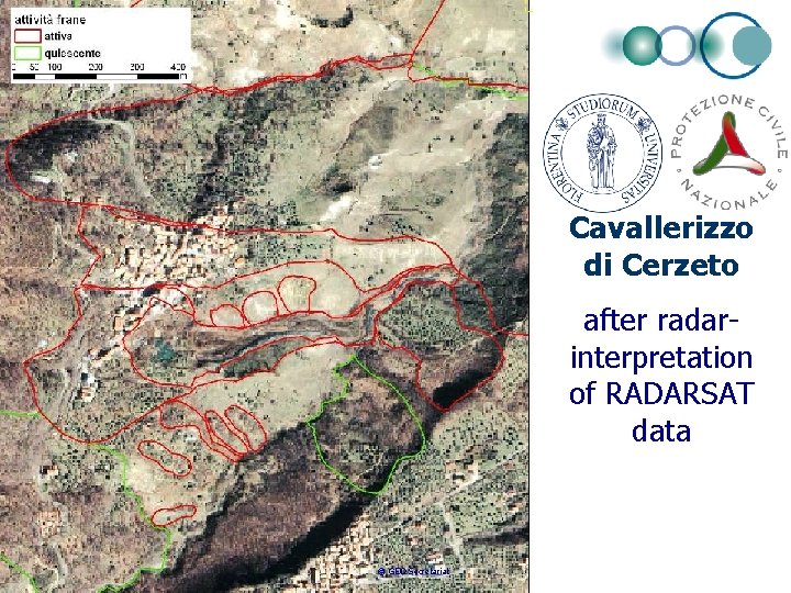 Cavallerizzo di Cerzeto after radarinterpretation of RADARSAT data © GEO Secretariat 