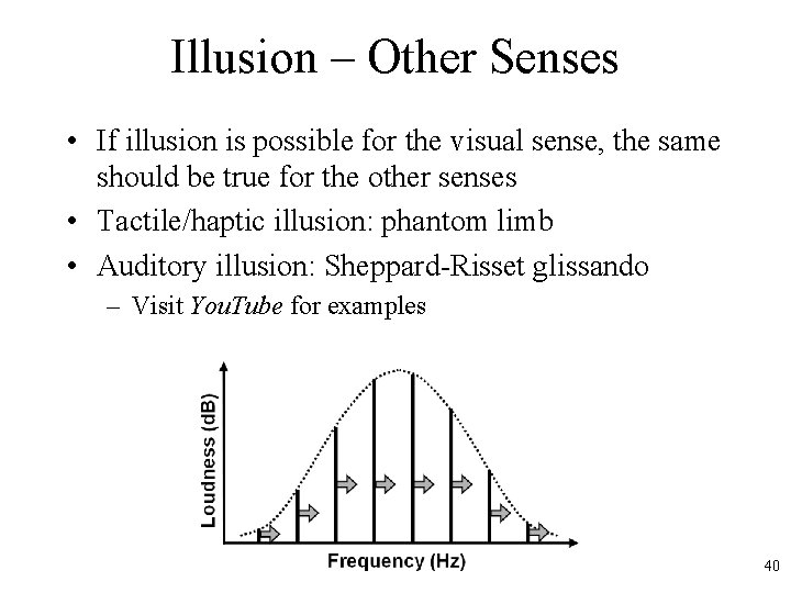 Illusion – Other Senses • If illusion is possible for the visual sense, the