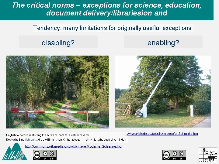 The critical norms – exceptions for science, education, document delivery/librariesion and Tendency: many limitations
