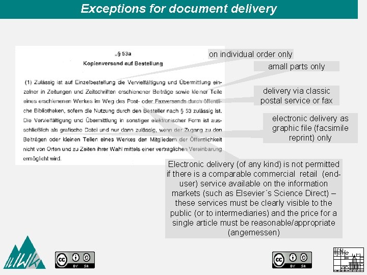Exceptions for document delivery on individual order only amall parts only delivery via classic