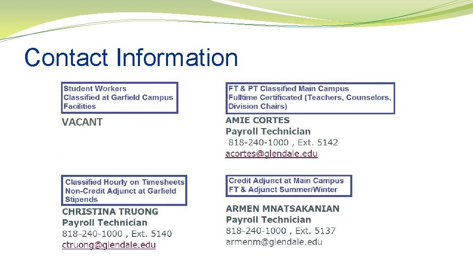 Contact Information 