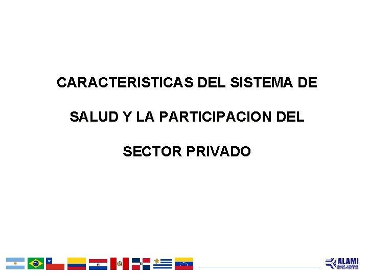 CARACTERISTICAS DEL SISTEMA DE SALUD Y LA PARTICIPACION DEL SECTOR PRIVADO 