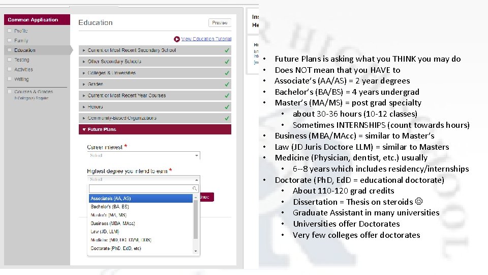  • • • Future Plans is asking what you THINK you may do