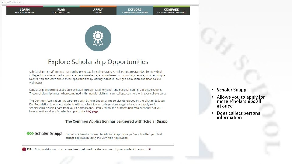  • Scholar Snapp • Allows you to apply for more scholarships all at