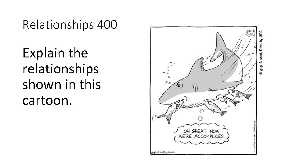 Relationships 400 Explain the relationships shown in this cartoon. 