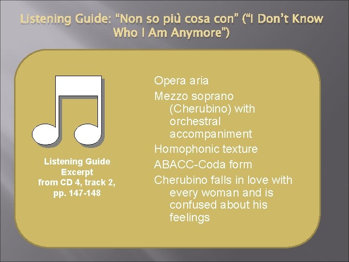 Listening Guide: “Non so più cosa con” (“I Don’t Know Who I Am Anymore”)