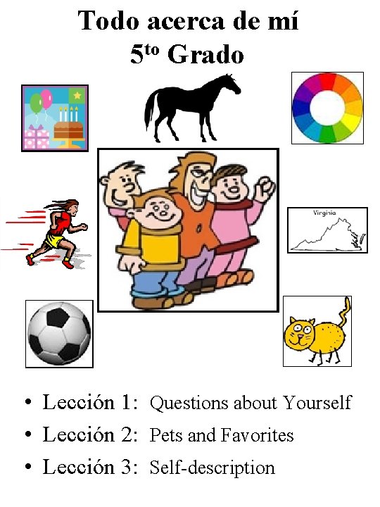 Todo acerca de mí 5 to Grado • Lección 1: Questions about Yourself • Todo acerca de mí 5 to Grado • Lección 1: Questions about Yourself •
