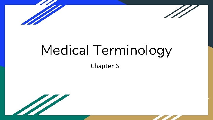 Medical Terminology Chapter 6 
