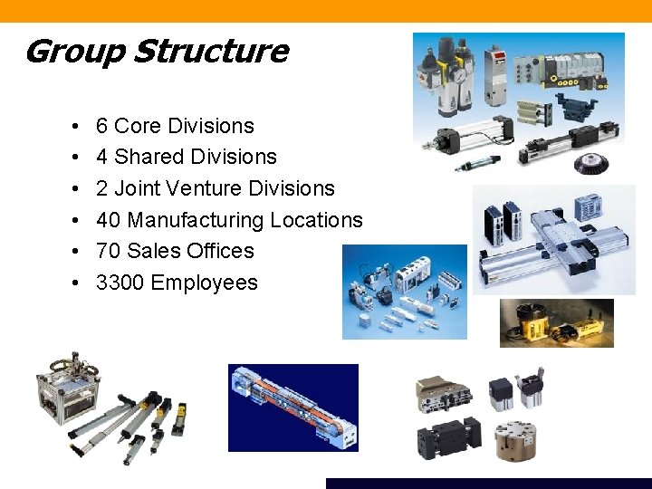 Group Structure • • • 6 Core Divisions 4 Shared Divisions 2 Joint Venture