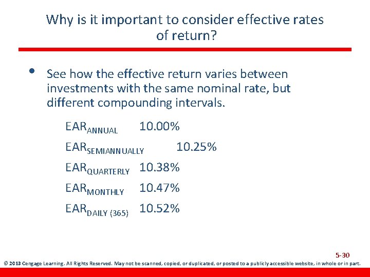 Why is it important to consider effective rates of return? • See how the