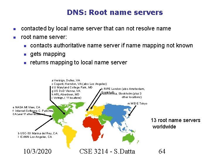 DNS: Root name servers contacted by local name server that can not resolve name