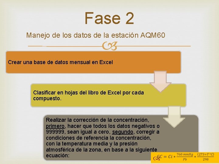 Fase 2 Manejo de los datos de la estación AQM 60 Crear una base