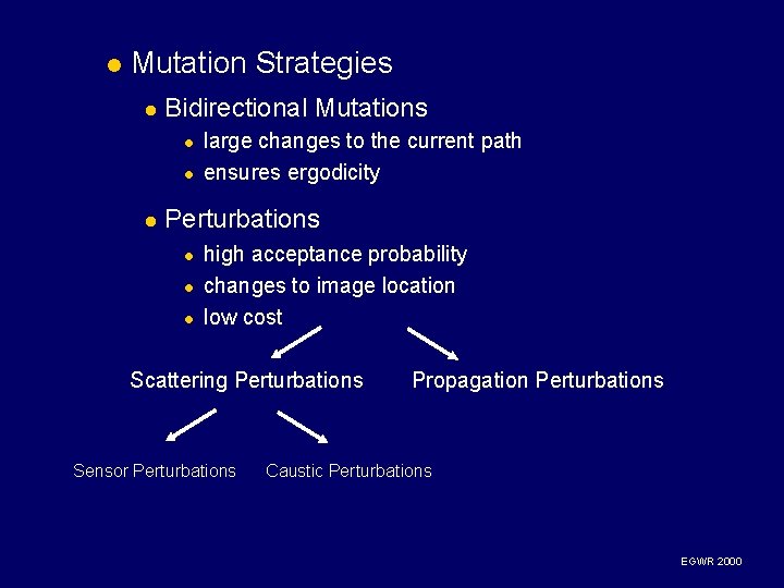 l Mutation Strategies l Bidirectional Mutations l large changes to the current path ensures l Mutation Strategies l Bidirectional Mutations l large changes to the current path ensures