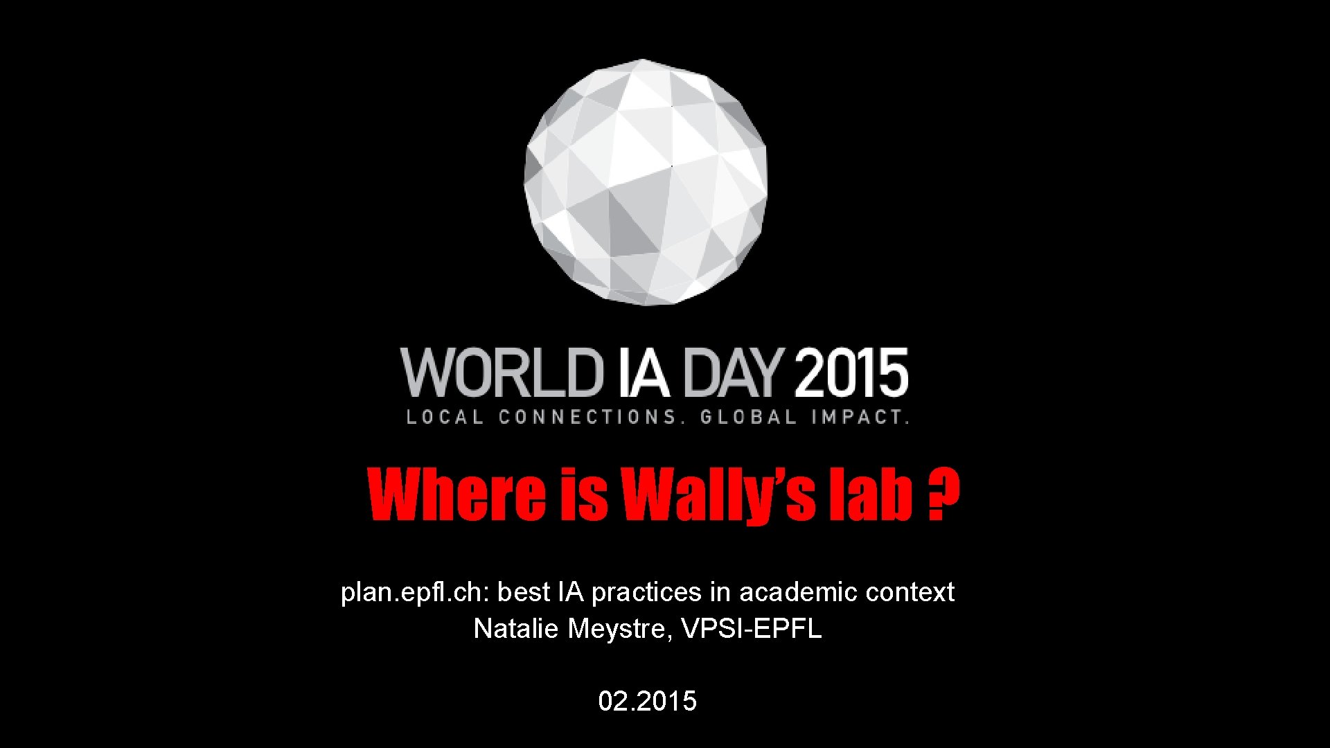 Where is Wally’s lab ? plan. epfl. ch: best IA practices in academic context
