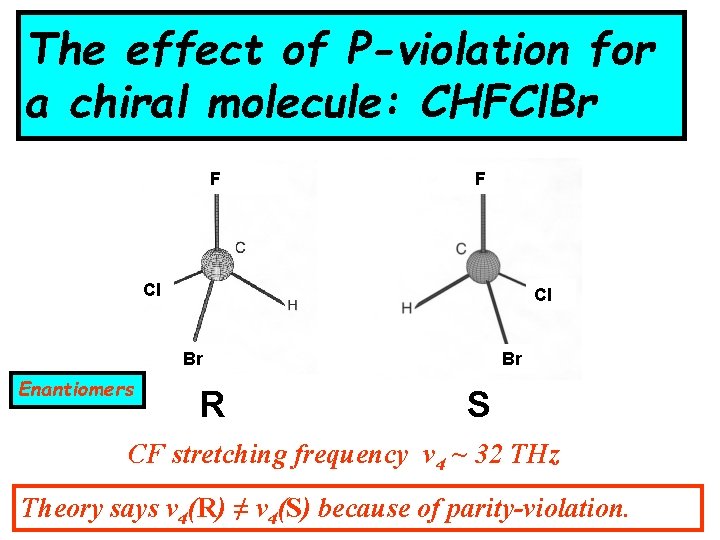 The effect of P-violation for a chiral molecule: CHFCl. Br F F Cl Cl