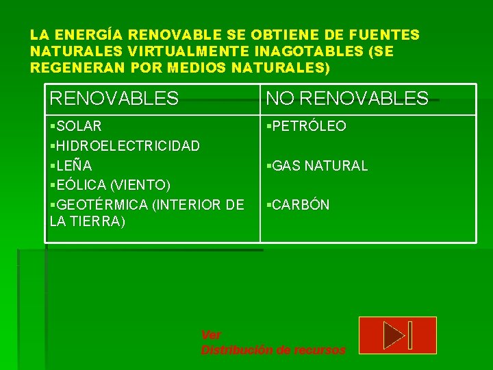 LA ENERGÍA RENOVABLE SE OBTIENE DE FUENTES NATURALES VIRTUALMENTE INAGOTABLES (SE REGENERAN POR MEDIOS