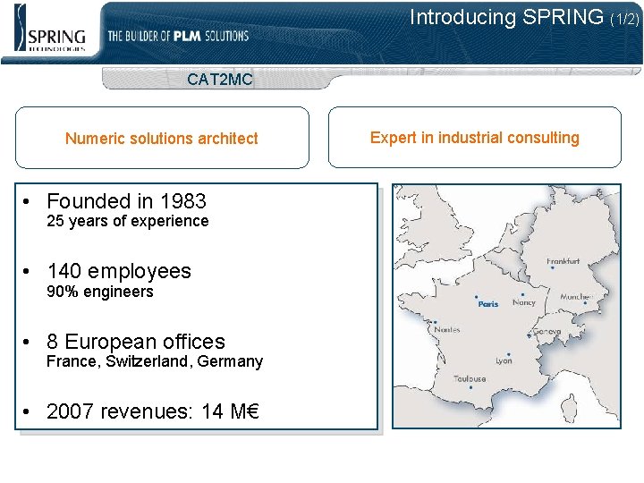 Introducing SPRING (1/2) CAT 2 MC Numeric solutions architect • Founded in 1983 25