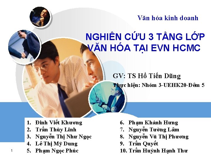 Văn hóa kinh doanh NGHIÊN CỨU 3 TẦNG LỚP VĂN HÓA TẠI EVN HCMC