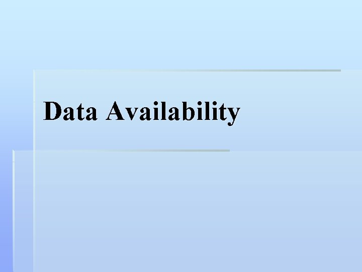Data Availability 