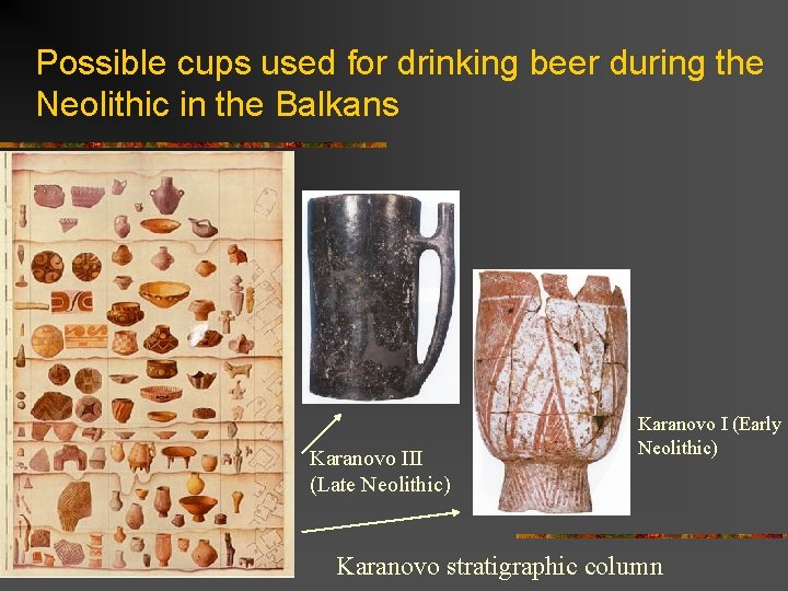 Possible cups used for drinking beer during the Neolithic in the Balkans Karanovo III