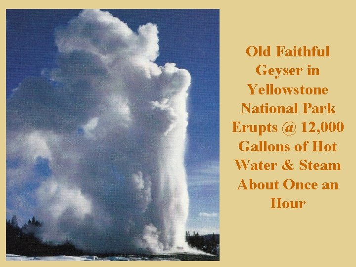 Old Faithful Geyser in Yellowstone National Park Erupts @ 12, 000 Gallons of Hot