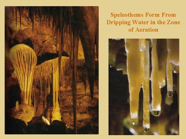 Speleothems Form From Dripping Water in the Zone of Aeration 