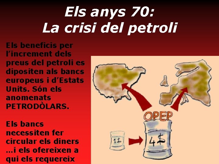 Els anys 70: La crisi del petroli Els beneficis per l’increment dels preus del