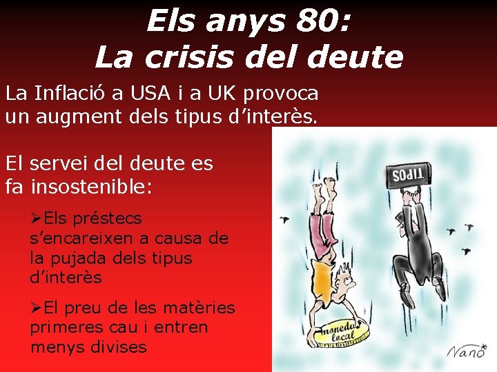 Els anys 80: La crisis del deute La Inflació a USA i a UK