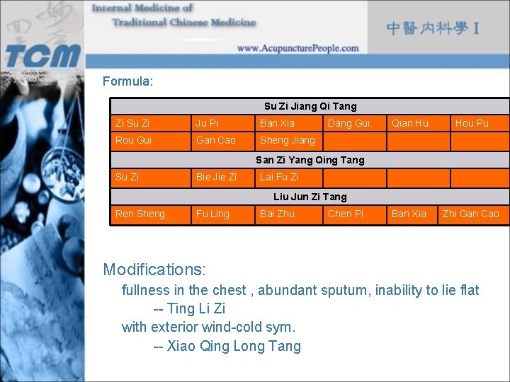 Formula: Su Zi Jiang Qi Tang Zi Su Zi Ju Pi Ban Xia Rou