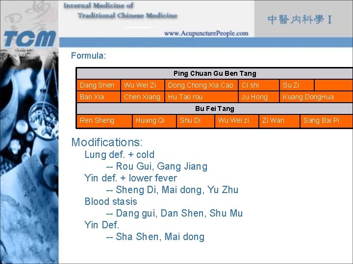 Formula: Ping Chuan Gu Ben Tang Dang Shen Wu Wei Zi Dong Chong Xia