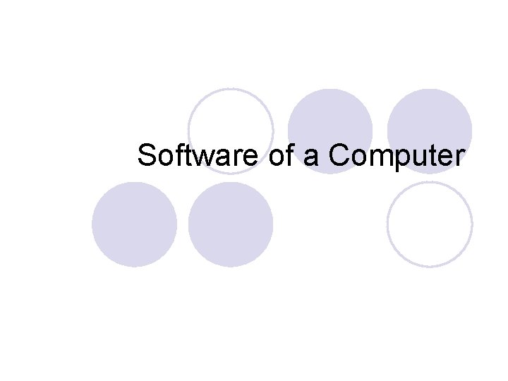 Software of a Computer 