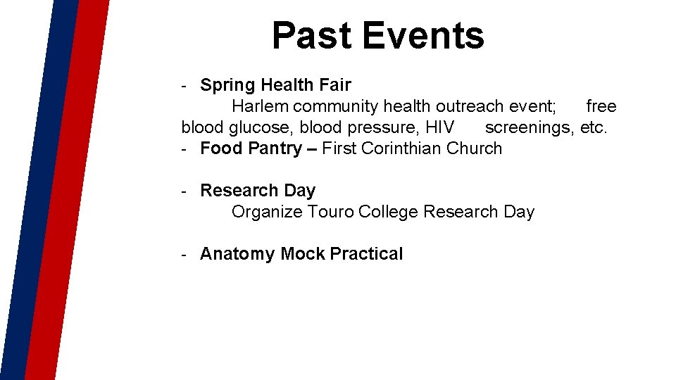 Past Events - Spring Health Fair Harlem community health outreach event; free blood glucose,
