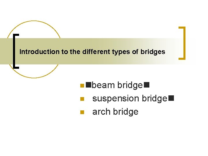 Introduction to the different types of bridges bridge suspension bridge arch bridge beam 